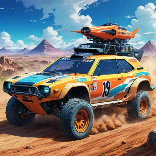 subaru rex,dakar rally,deserticola,desert run,game car,onrush,Illustration,Japanese style,Japanese Style 03