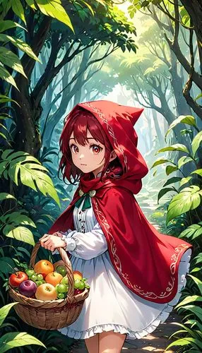 little red riding hood,red riding hood,mitsuru,pyra,tokiko,fae,Anime,Anime,Traditional