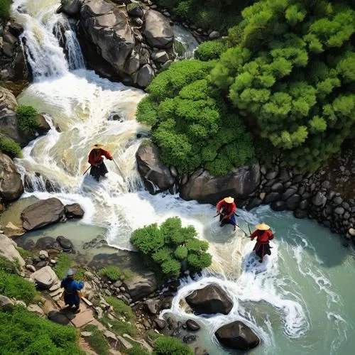 canyoning,jump river,people fishing,gioc village waterfall,cheonjiyeon falls,white water rafting,canyoneering,mountain stream,rapids,river rafting,dalat,nectan,mountain spring,chutes,salto,gangwon do,boat rapids,makumbe,salween,guizhou,Unique,3D,Toy