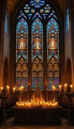 stained glass windows,stained glass window,stained glass,church windows,transept,church window,altar,chancel,aachen cathedral,ulm minster,st marienkirche,advent arrangement,choir,candlelights,gothic church,reredos,ecclesiatical,nidaros cathedral,presbytery,chapel,Conceptual Art,Fantasy,Fantasy 05