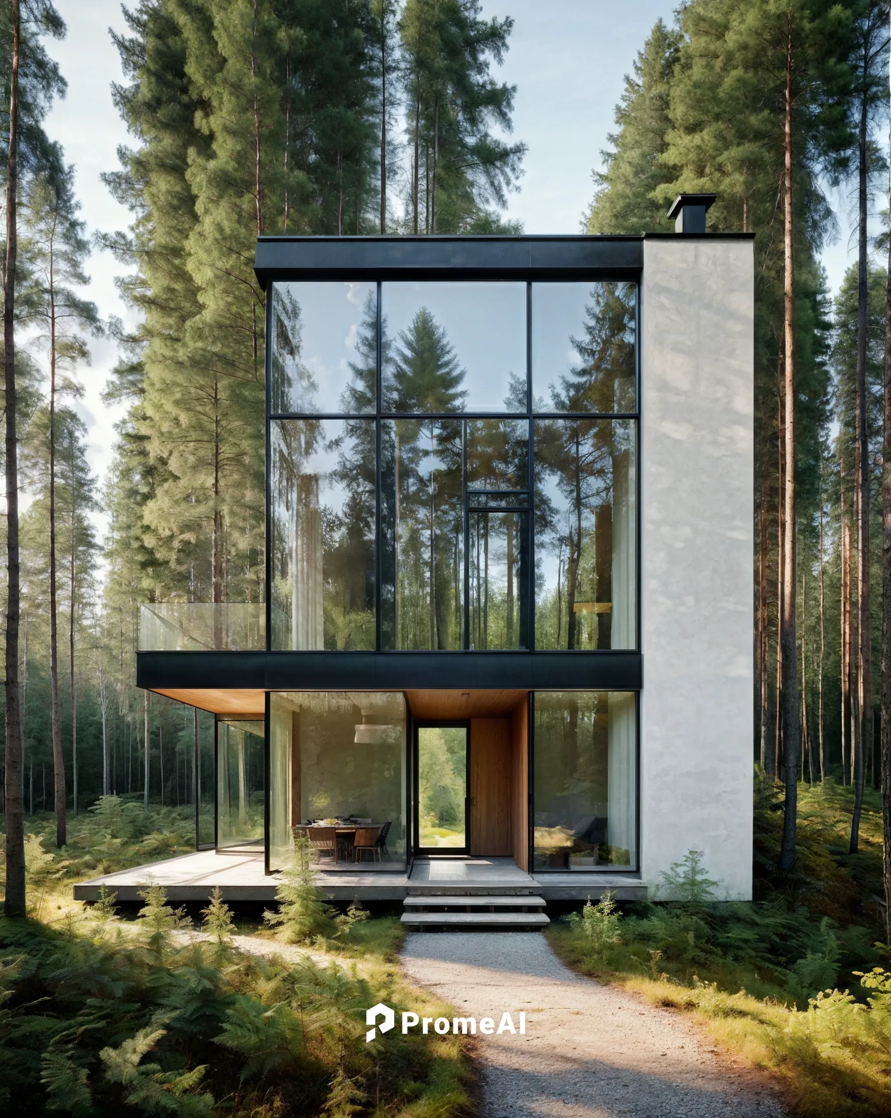 house in the forest,cubic house,timber house,modern house,inverted cottage,mirror house,frame house,modern architecture,danish house,dunes house,wooden house,summer house,cube house,house in mountains