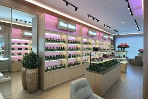 cosmetics counter,perfumery,esthetician,women's cosmetics,beauty room,dispensary,Photography,General,Realistic