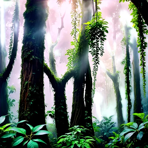 rainforest,rain forest,forest landscape,forest background,elven forest,forest plant,green forest,cartoon forest,tropical and subtropical coniferous forests,forests,valdivian temperate rain forest,the forests,foggy forest,world digital painting,the forest,fairy forest,cartoon video game background,forest,tree ferns,green wallpaper,Illustration,Realistic Fantasy,Realistic Fantasy 21