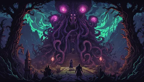 witch's house,haunted cathedral,haunted forest,ghost castle,game illustration,hall of the fallen,cuthulu,apiarium,dungeon,necropolis,auqarium,witch house,game art,kraken,the throne,halloween wallpaper,halloween background,end-of-admoria,druid grove,ipê-purple,Illustration,Realistic Fantasy,Realistic Fantasy 47