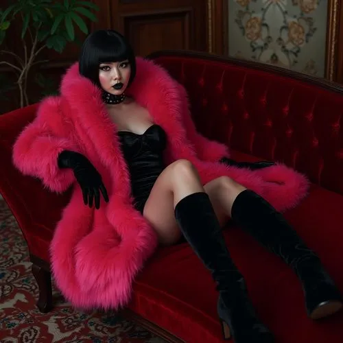 burlesque,zorita,dita,tura satana,animal fur,fur