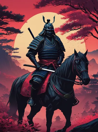 samurai,samurai fighter,samurai sword,yi sun sin,katana,shuanghuan noble,swordsman,warlord,genghis khan,rising sun,black horse,shinobi,red sun,armored animal,goki,lone warrior,wild emperor,horseman,knight,wall,Conceptual Art,Fantasy,Fantasy 32