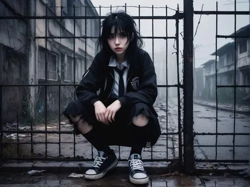 goth woman,goth subculture,goth,emo,depressed woman,goth like,gothic woman,gothic portrait,grunge,gothic fashion,dark gothic mood,gothic style,melancholy,gothic,black coat,anime japanese clothing,yukio,prisoner,gloomy,dark portrait,Photography,Artistic Photography,Artistic Photography 13