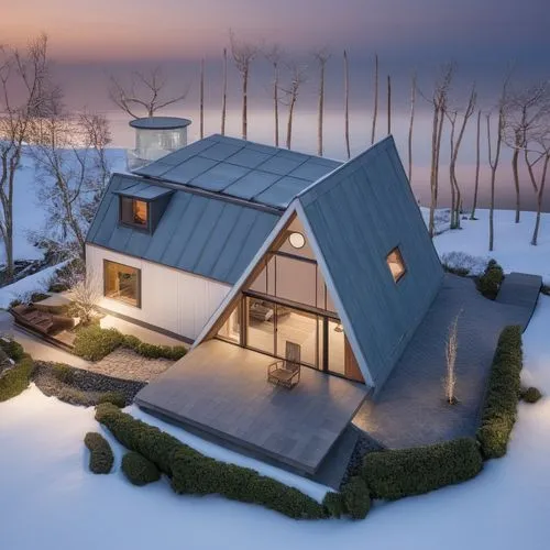 
add cars, people,a house with a light colored roof, surrounded by snowy trees,winter house,snow roof,inverted cottage,snow house,cubic house,house in mountains,Photography,General,Realistic