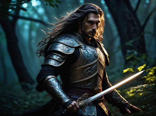 thorin,male elf,heroic fantasy,king arthur,swordsman,swath,fantasy warrior,full hd wallpaper,sward,god of thunder,fantasy picture,the warrior,norse,cg artwork,lone warrior,fantasy art,male character,alaunt,digital compositing,lokportrait,Illustration,Vector,Vector 05