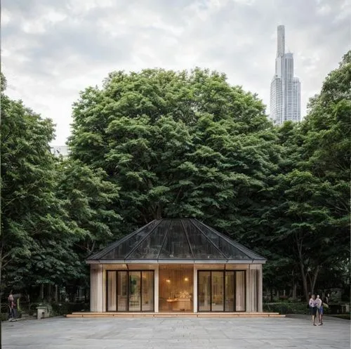 many people,car,forest,wall blue panel,fountain in the square,city,cafe on the ground floor,stained glass windows,summer cafe on the street,sunny summer weather,warm light,green garden,tall wild grass