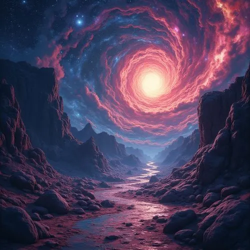 space art,fantasy picture,spiral galaxy,alien planet,cosmic eye,vortex,Photography,General,Realistic