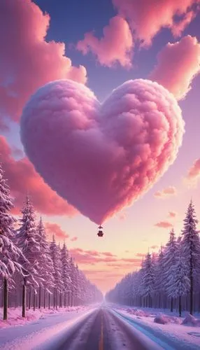 heart balloons,love in air,heart pink,hearts color pink,cotton candy,flying heart,pink balloons,puffy hearts,winter dream,cloudstreet,heart balloon with string,romantique,winter sky,pink dawn,valentines day background,heart background,colorful heart,winter background,romantic scene,fantasy picture,Photography,General,Realistic