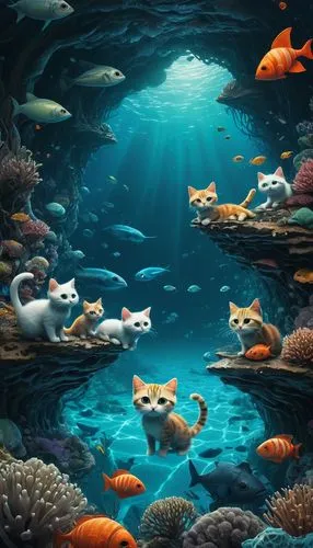 underwater background,koi pond,underwater landscape,ocean underwater,aquarium,underwater world,sea life underwater,school of fish,underwater oasis,underwater fish,under the sea,aquarium inhabitants,underwater playground,koi fish,ocean floor,fishes,coral reef,fish in water,aquatic life,underwater,Illustration,Abstract Fantasy,Abstract Fantasy 06