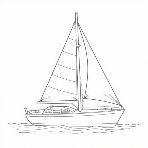 monohull,sailboat,herreshoff,sailing boat,sail boat,star line art,Conceptual Art,Daily,Daily 15