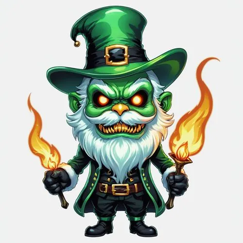 leprechaun,lutin,christmas gnome,christmas imp,leprechauns,lechuck,Illustration,Abstract Fantasy,Abstract Fantasy 11