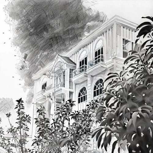 palm house,greenhouse,conservatory,the palm house,athenaeum,old home,the haunted house,kew gardens,house drawing,haunted house,old house,house painting,rosebushes,homestead,witch's house,greenhouse ef