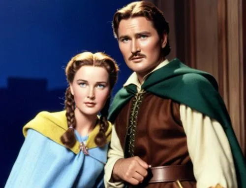 Errol Flynn as Robin hood head for 1/6th scale doll,a man in a green cape and woman in a blue cloak,furlanetto,maureen o'hara - female,gwtw,donizetti,oberstein,otello