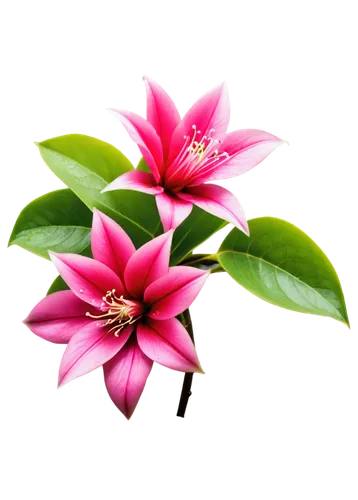 Floral bugambilias, exotic flowers, bright pink petals, delicate green stems, leaves with soft veins, morning dew droplets, warm sunlight filtering through petals, shallow depth of field, 3/4 composit