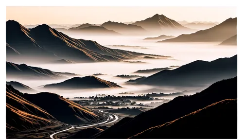 mountains,mountain pass,alpine landscape,mountainous landscape,moutains,mountain landscape,mountainsides,taroko,transfagarasan,mountain scene,high alps,mountain road,mountain ranges,mountain slope,mountain highway,himalayas,steep mountain pass,alpine route,mountain range,mountain valleys,Illustration,Black and White,Black and White 35