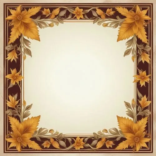 an ornamental frame with leaves and flowers,round autumn frame,fall picture frame,autumn frame,leaves frame,decorative frame,gold foil art deco frame