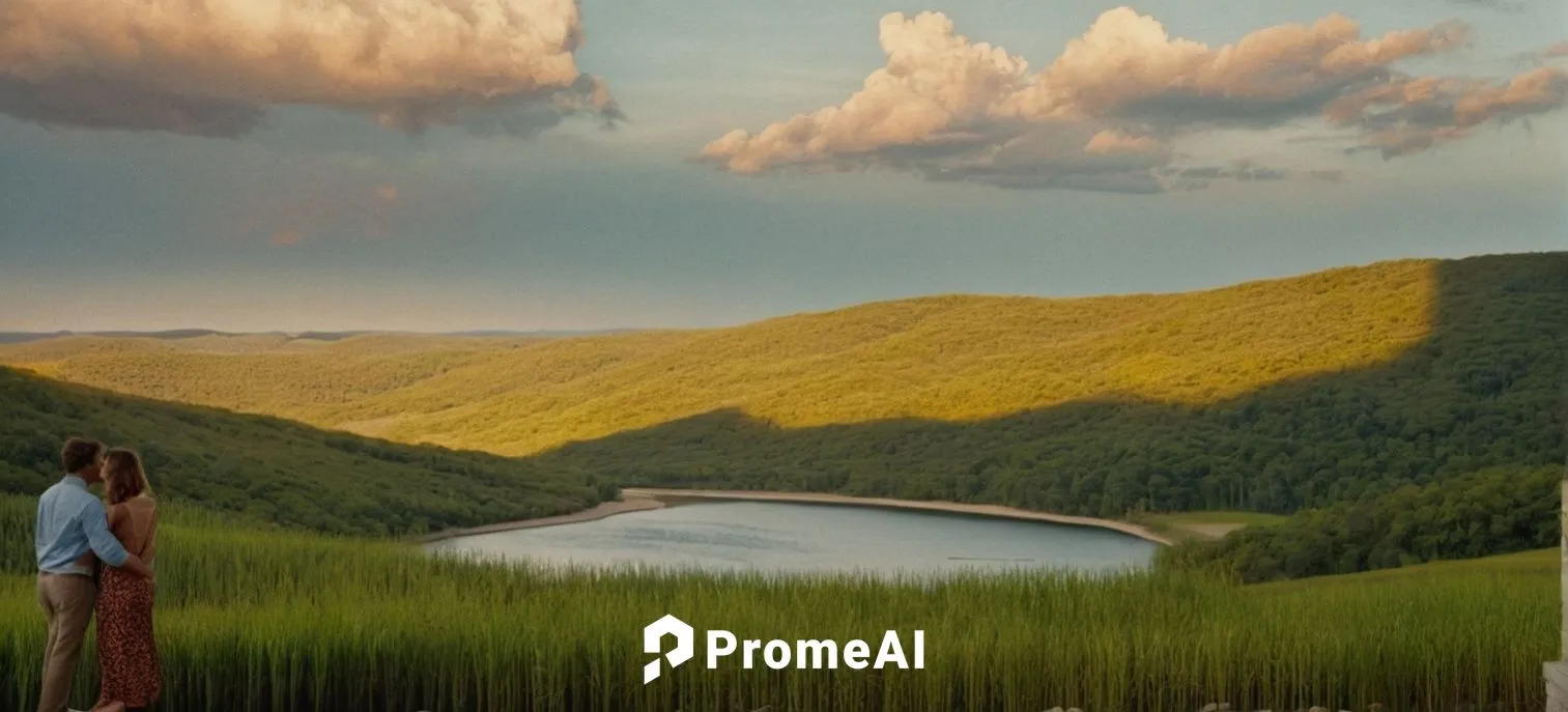 couple standing in front of a forested mountain,landscape background,background view nature,molteno reservoir,digital compositing,panoramic landscape,panoramical,lake tanuki,view panorama landscape,se