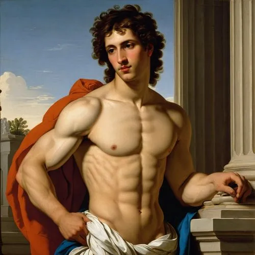 apollo,body-building,body building,perseus,muscular,michelangelo,barberini,bodybuilder,muscle man,muscular system,discobolus,bernini,augustus,greek god,napoleon,fitness model,lampides,sixpack,bacchus,alexander,Art,Classical Oil Painting,Classical Oil Painting 33