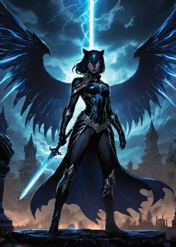 dark angel,angel of death,raziel,darkhawk,archangel,killraven,the archangel,falstad,albedo,seraph,black angel,abaddon,imperial eagle,azrael,nightwing,ozen,teferi,black raven,neverwinter,thanatos,Illustration,Realistic Fantasy,Realistic Fantasy 46