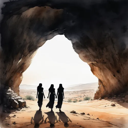 qumran caves,dead sea scrolls,bedouin,negev desert,dead sea scroll,chasm,desert background,cave tour,timna park,empty tomb,judaean desert,watercolor background,al siq canyon,anasazi,north african bristle ends,travelers,guards of the canyon,qumran,wadi rum,capture desert,Illustration,Black and White,Black and White 33