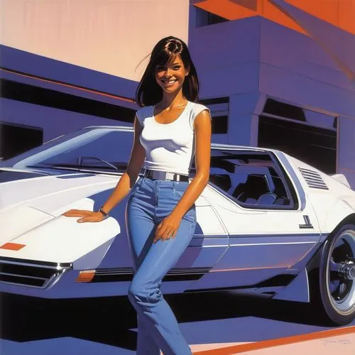 pontiac fiero,lotus esprit,ferrari mondial,chevrolet astro,ford probe,general motors ev1,80s,oldsmobile intrigue,delorean dmc-12,toyota ae85,fiat x1/9,80's design,the style of the 80-ies,lamborghini countach,muscle car cartoon,saturn s-series,honda concerto,car model,girl and car,1980s,Conceptual Art,Sci-Fi,Sci-Fi 23