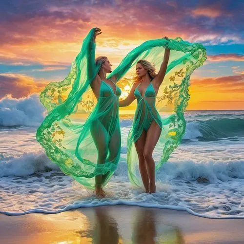 neon body painting,hula,bodypainting,dancers,let's be mermaids,colorful light,Art,Classical Oil Painting,Classical Oil Painting 01