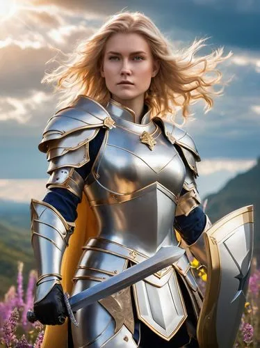 female warrior,paladin,joan of arc,warrior woman,strong woman,strong women,norse,sprint woman,eufiliya,nordic,digital compositing,fantasy woman,cullen skink,defense,heroic fantasy,fantasy warrior,ronda,aa,her,woman strong,Illustration,Vector,Vector 17