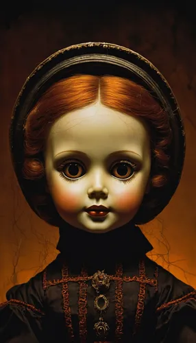 wooden doll,vintage doll,cloth doll,female doll,redhead doll,collectible doll,doll head,killer doll,doll's facial features,tumbling doll,doll's head,doll figure,doll looking in mirror,rubber doll,marionette,gothic portrait,clay doll,painter doll,kewpie doll,voo doo doll,Conceptual Art,Sci-Fi,Sci-Fi 17