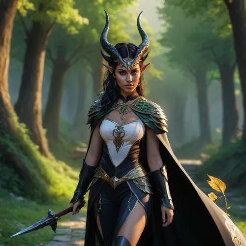 ultra detailed 8k, ultra-realistic, Artwork, long hair down to the waist, black hair, flying in the wind, a 30 year old European woman, a happy look, white skin, green eyes, an elven tunic made of bla