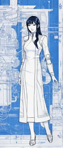 blueprints,blueprint,vector girl,mono-line line art,water-the sword lily,noodle image,transistor checking,sheet drawing,game drawing,frame drawing,coloring outline,transistor,mono line art,protective suit,one-piece garment,animator,priestess,sewing pattern girls,lady medic,outlines,Unique,Design,Blueprint