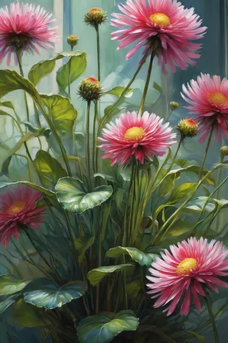 gerbera daisies,pink dahlias,gerbera,dahlias,pink daisies,pink chrysanthemums,flower painting,chrysanthemums,australian daisies,chrysanths,african daisies,coneflowers,sunflowers in vase,garden chrysanthemums,green chrysanthemums,chrysanthemum flowers,barberton daisies,dahlia flowers,pink chrysanthemum,echinacea,Illustration,Paper based,Paper Based 11