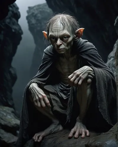 gollum,magwitch,vladislaus,wormtongue,obertan,radagast,male elf,lotronex,goblin,elrond,ogress,rumpelstiltskin,rumplestiltskin,druidic,gandal,strigoi,gobbo,serkis,orcs,orcish,Illustration,Realistic Fantasy,Realistic Fantasy 12