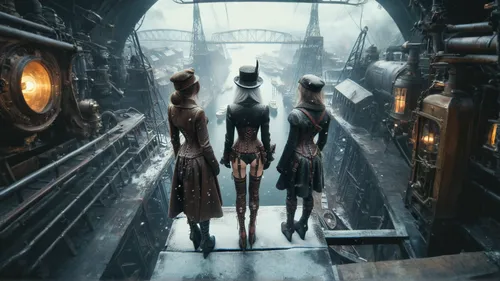 steampunk world,passengers,mannequins,underworld,guardians of the galaxy,machines,metropolis,costume design,wonder woman city,arrival,dystopian,valerian,cinematic,the carnival of venice,ancient parade