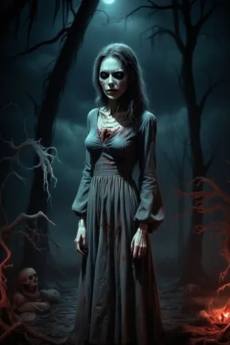 full_body__horror_movie_theme, Artwok style inspired ,vampire woman,orona,gothic woman,pernicious,malefic,vampire lady,llorona,sirenia,vampyre,bhoot,vampyres,isoline,evanescence,rasputina,halloween ba