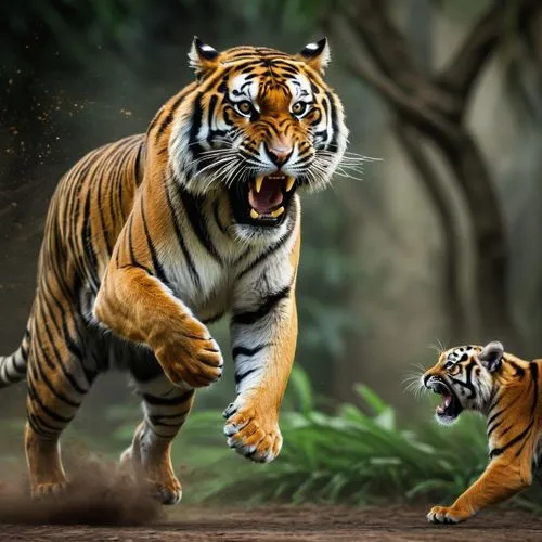 tigers,animals hunting,bengal tiger,chestnut tiger,tiger png,tiger,hunting scene,a tiger,world digital painting,asian tiger,predation,sumatran tiger,big cats,tigerle,young tiger,tiger cat,tiger cub,wild animals,bengal,malayan tiger cub,Conceptual Art,Fantasy,Fantasy 30