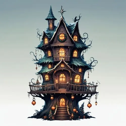 witch's house,witch house,tree house,fairy house,houses clipart,treehouses,Illustration,Abstract Fantasy,Abstract Fantasy 11