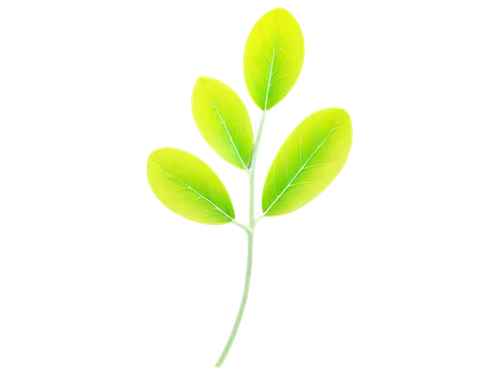 green petals, delicate shape, small size, solitary, clip-art style, bright green color, yellow center, rounded leaves, thin stem, gentle curves, subtle shading, soft light, 3/4 composition, transparen