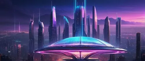 futuristic landscape,vanu,futuristic architecture,cybercity,coruscant,arcology,futuristic art museum,futuristic,scifi,cyberport,spaceport,skylon,cyberworld,sci - fi,skylstad,alien ship,megacorporation,homeworld,sci fi,cybertown,Illustration,Retro,Retro 20