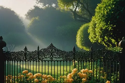 garden fence,fence gate,iron gate,gated,white picket fence,wrought iron,railings,secret garden of venus,the fence,heaven gate,metal gate,ornamental dividers,fences,fenced,gates,garden silhouettes,yellow garden,morning mist,fence,chain fence,Photography,Documentary Photography,Documentary Photography 15