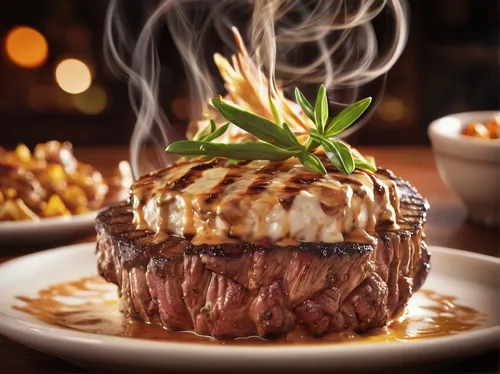 Describe the taste of Outback Steakhouse's signature dish.,filet mignon,delmonico steak,outback steakhouse,rib eye steak,steakhouse,steak grilled,beef tenderloin,beef grilled,steak frites,beef fillet,