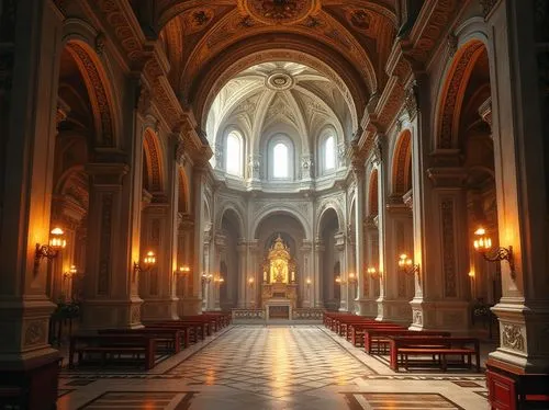 Intricate stone carvings, ornate mosaics, grandiose arches, majestic domes, sacred Christian symbols, richly decorated vaults, luminous apses, solemn naves, ancient Greek influences, Romanesque elemen