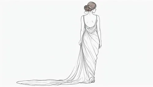 fashion illustration,dress form,evening dress,wedding gown,bridal clothing,gown,bridal dress,wedding dress,bridal party dress,wedding dresses,girl in a long dress from the back,drape,drawing mannequin,mannequin silhouettes,girl in a long dress,ball gown,fashion sketch,overskirt,shoulder length,long dress,Illustration,Paper based,Paper Based 23