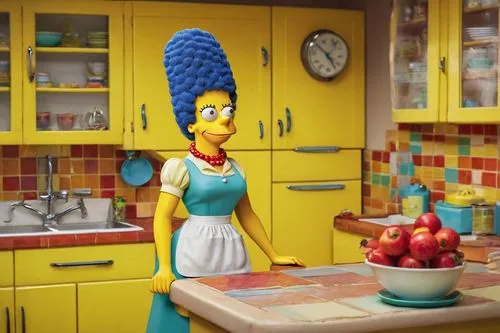 girl in the kitchen,star kitchen,house pineapple,woman holding pie,nanas,chef,big kitchen,bert,pompadour,carbossiterapia,vintage kitchen,domestic bird,cookery,macaroni,the kitchen,cynthia (subgenus),pineapple head,girl with bread-and-butter,cook ware,homer simpsons,Art,Classical Oil Painting,Classical Oil Painting 31