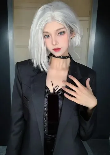 
,the woman is dressed in all black in the hallway,cruella de ville,cruella,goth woman,vladislaus,vampire woman,sia