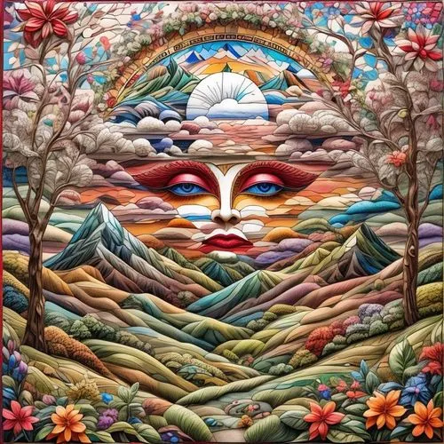 pachamama,tapestry,dmt,oteil,mantra om,mother earth