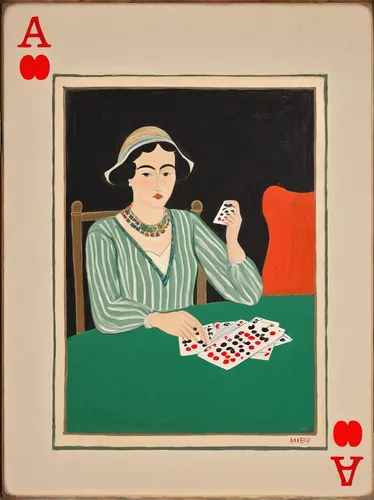 woman playing,playing card,poker primrose,queen of hearts,play cards,aces,ace,art deco woman,woman sitting,enrico caruso,poker set,4,deck of cards,blackjack,poker,ac ace,6,card deck,5,7,Art,Artistic Painting,Artistic Painting 09